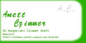 anett czimmer business card